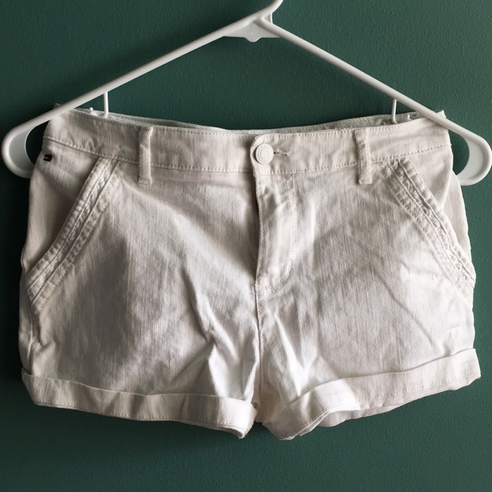White Jean Shorts